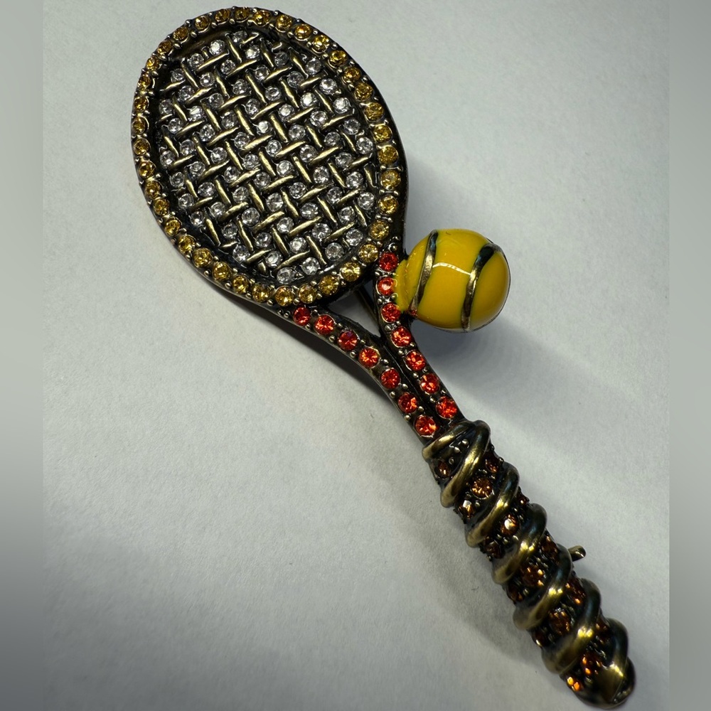 Heidi Daus Tennis Racket Brooch Pin